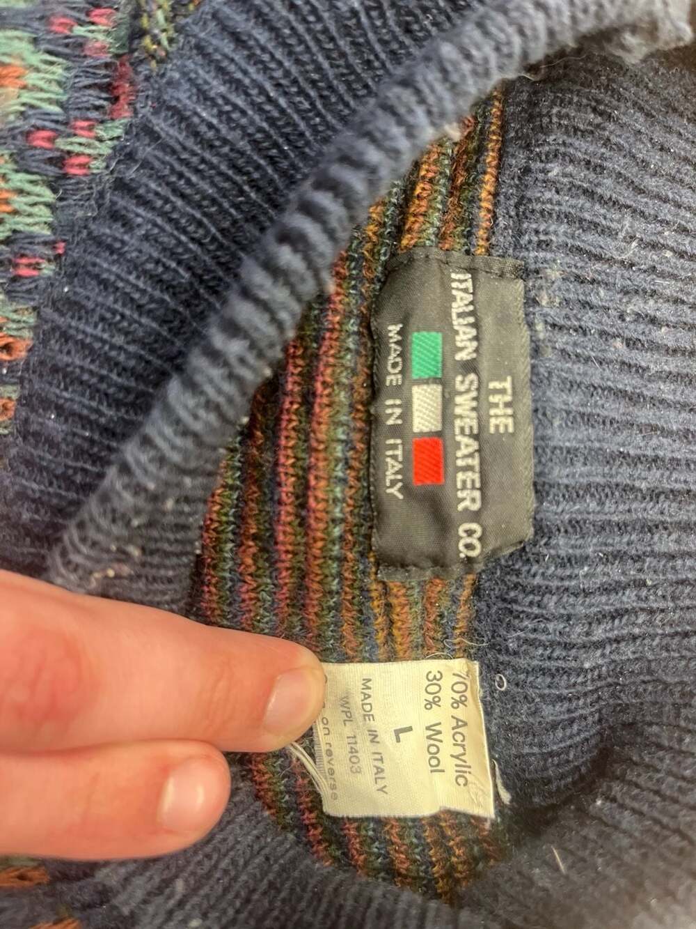 Vintage Italian Sweater Co. Abstract Geometric Knit Pullover - Size Large - Picture 3 of 3